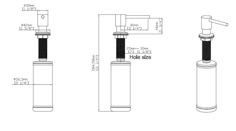 Pure.Sink Elite Steel Shine Einbau-Seifenspender Matt Schwarz von oben nachfüllbar PS9010-10