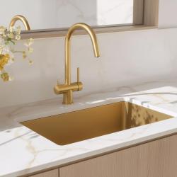 Quadri Leichester Küchenarmatur PVD Gold 3-Wege mit einem zusätzlichen Anschluss für gefiltertes Wasser 1208967669.