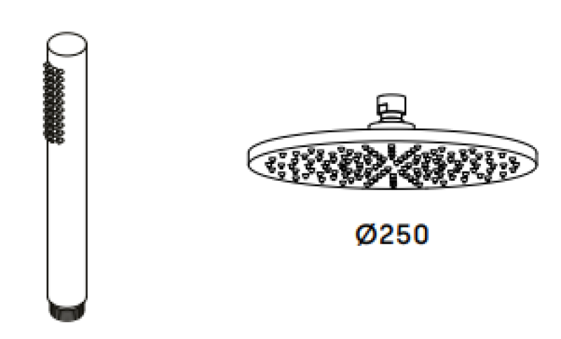 Waterrevolution Flow thermostatische douchecombinatie met regendouche mat wit 250mm T141TN25BR