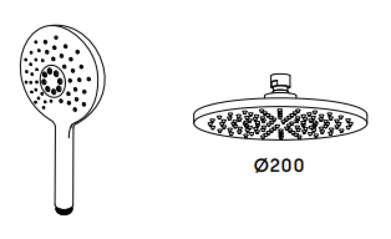Wasserevolution Flow thermostatische Duschkombination mit Regendusche PVD gebürstet Kupfer 200mm rund T141TNRCPE
