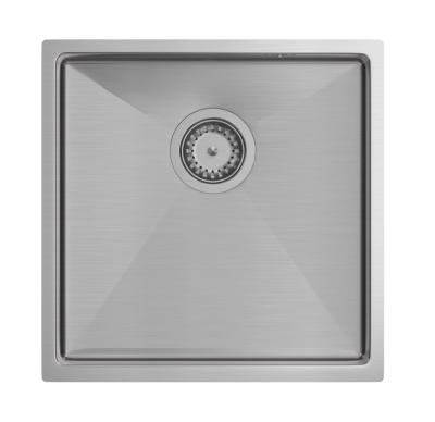 Aquadesign Zara Edelstahlspüle 44 x 44 cm Unterbau, Einbau und Aufsatz mit Edelstahlstopfen – 1208967760