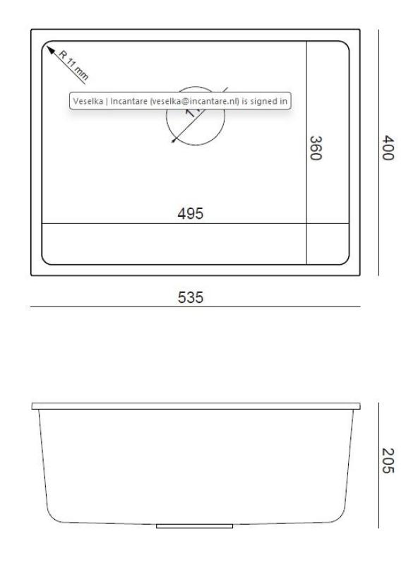 Quadri Elston Weiß Granit Unterbau Spülbecken 495x360mm mit Edelstahlstopfen 1208967774