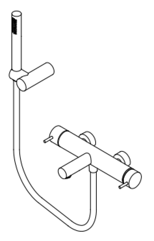 Wasserevolution Flow Zwei-Wege Duschmischer mit Handbrause Edelstahl T130NIE