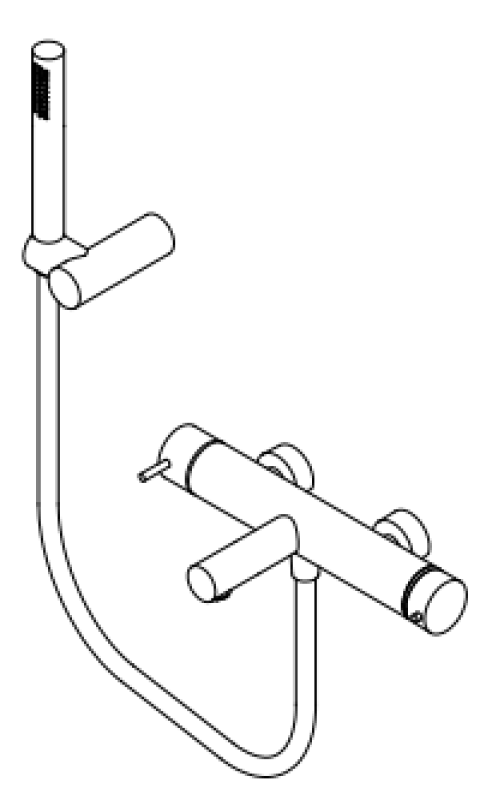 Wasserevolution Flow thermostatische Zwei-Wege-Duscharmatur mit Handbrause schwarz T130TNPR