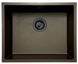 GraniteMy Universal Granit Küchenspüle 50x40 cm Aufsatz, Unterbau und flächenbündig mit Gunmetal-Stöpsel - 1208967928