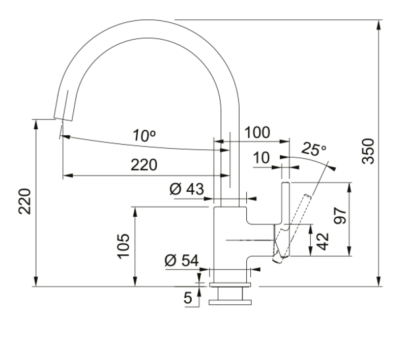 Franke Lina XL Küchenarmatur Beige Oyster mit Schwenkauslauf 115.0626.028