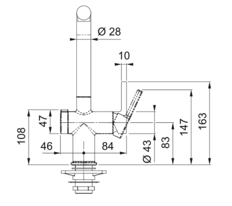 Franke Active Twist Einhebelmischer Edelstahl mit fester Auslauf und integrierter Abflusssteuerung 115.0653.504