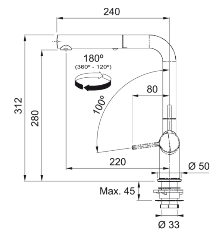Franke Active Twist Einhebelmischer Edelstahloptik mit Ausziehbarer Brause und Integrierter Abflussbedienung 115.0653.505