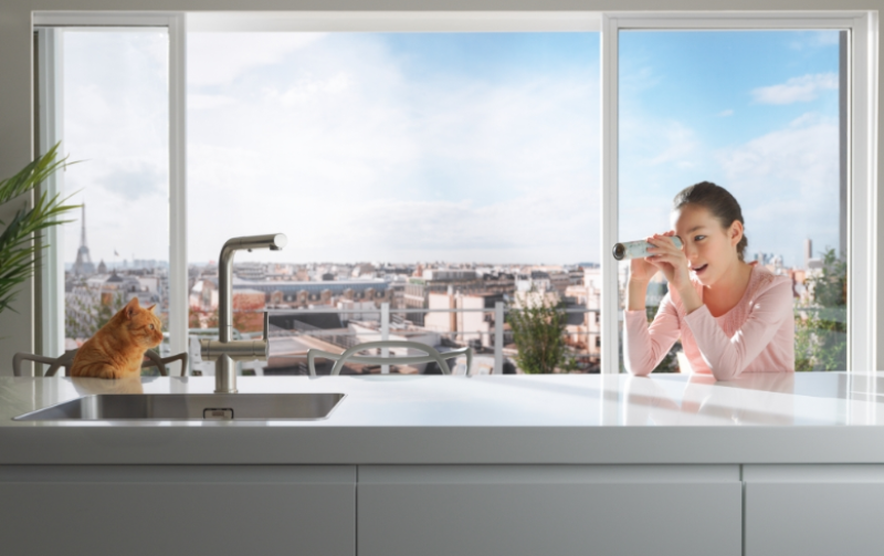 Franke Active Twist Einhebelmischer Edelstahloptik mit Ausziehbarer Brause und Integrierter Abflussbedienung 115.0653.505