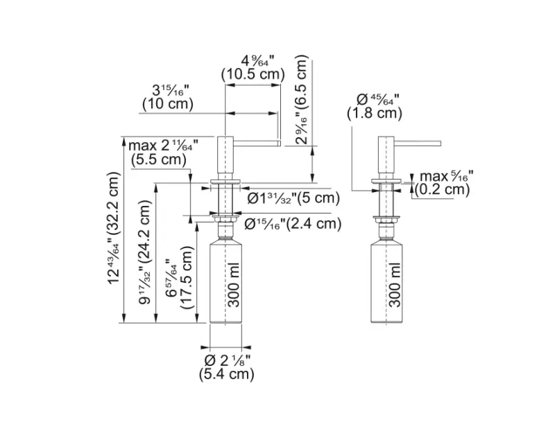 Franke Active Einbau-Seifenspender für die Küche, Granit Onyx Anthrazit 112.0633.076