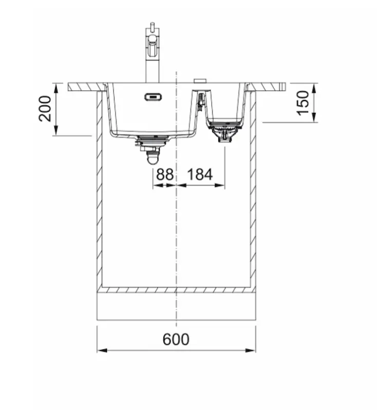 Franke Maris MRG 160-34-15 Fragranite Schiefergrau Spülbecken grau dunkel Becken Rechts Unterbau 125.0714.607