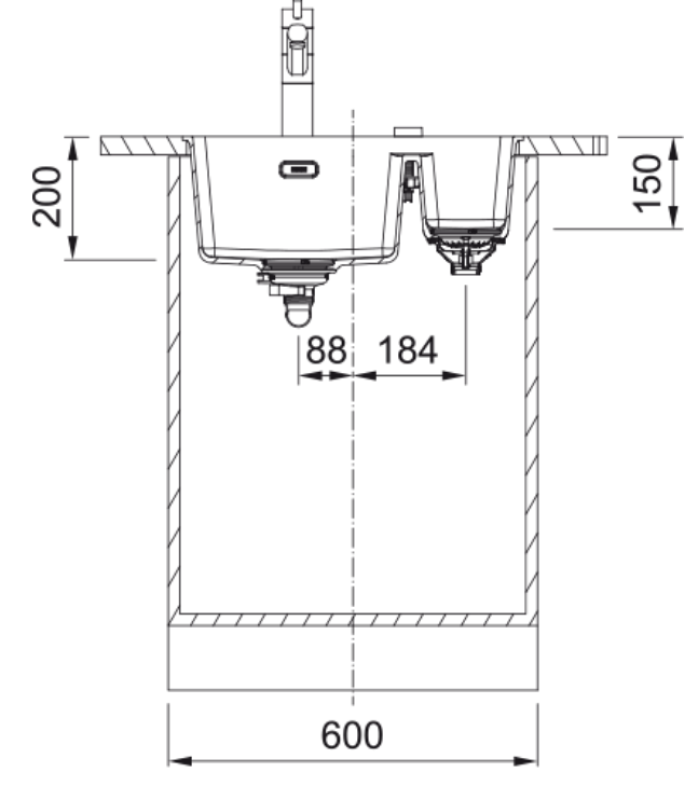Franke Maris MRG 160-34-15 Fragranite Schiefergrau Spülbecken Grau, Dunkel Becken Links Unterbau 125.0714.608