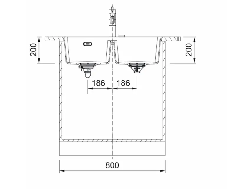Franke Maris MRG 120-35-35 Fragranite Doppelspüle - Schiefergrau, Dunkelgrau, Unterbau 125.0714.606