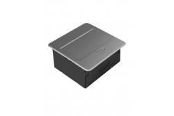 AVARO Einbau-Möbelsteckdose, 1x Schuko-Steckdose, USB A+C, 1,5m Kabel, Silber