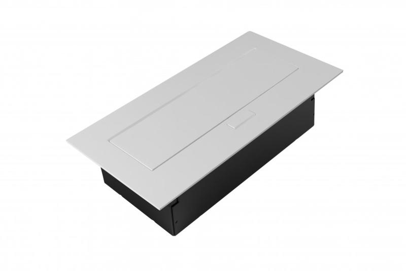 Möbelsteckdose 2x Steckdose mit Erdung, USB A+C, Stromkabel mit Stecker, weiß