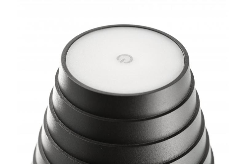 'FIZZI LED Tischlampe, 2,5W, 200lm, DC 5V, 1A, 4000 K, Batterie 4000 mAh, dimmbar, schwarz