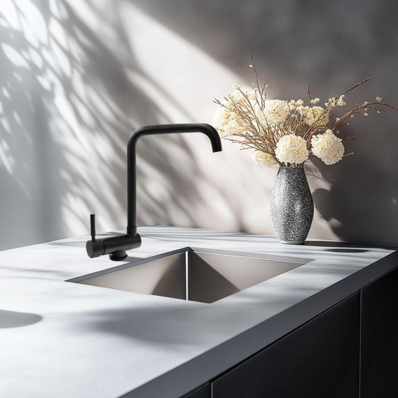 Graniteland Serenity Küchenarmatur Schwarz mit Einklappbarem Auslauf 1208969533