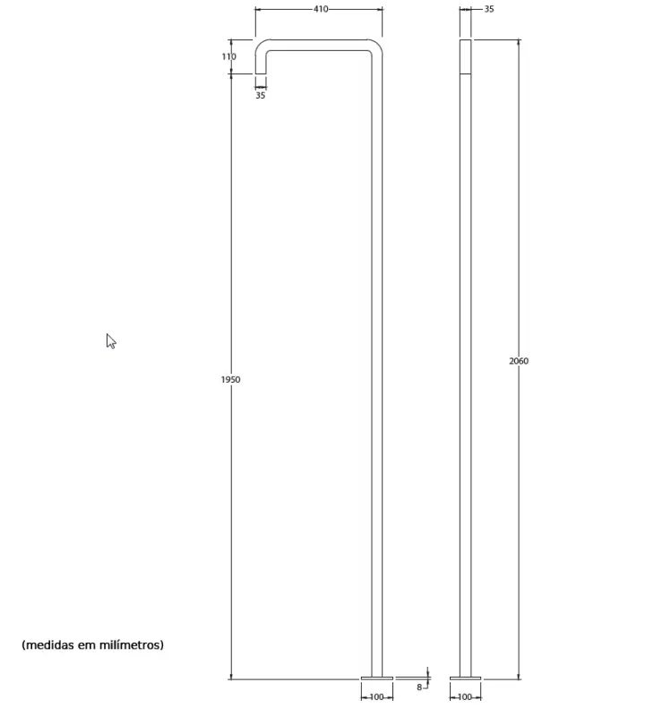 Wasserevolution Flow Pool-Dusche Duschsäule nur kaltes Wasser Kupfer gebürstet T145CPE