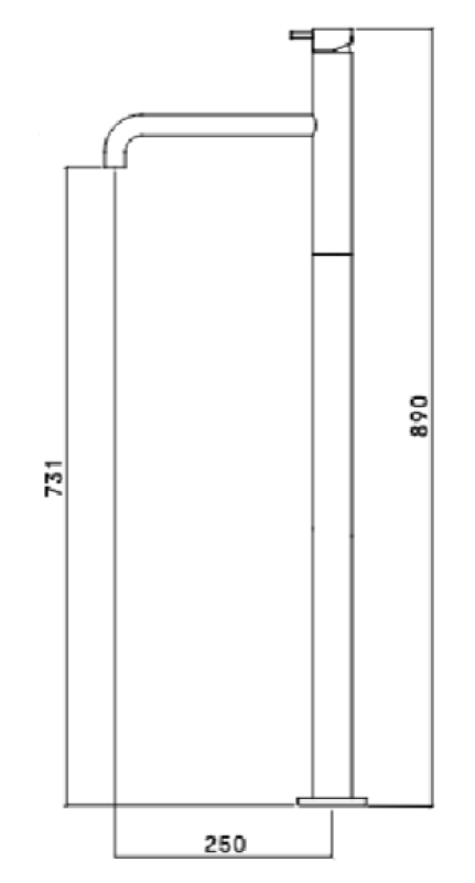 Waterevolution Flow freistehende Badarmatur Light Gold T134WGE