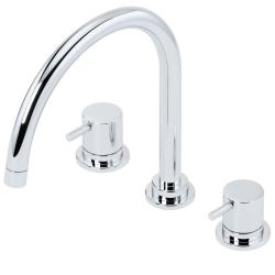 Wasserevolution Flow 3-Loch Küchenarmatur mit schwenkbarem Auslauf und Anschluss für gefiltertes Wasser Chrom T152U01