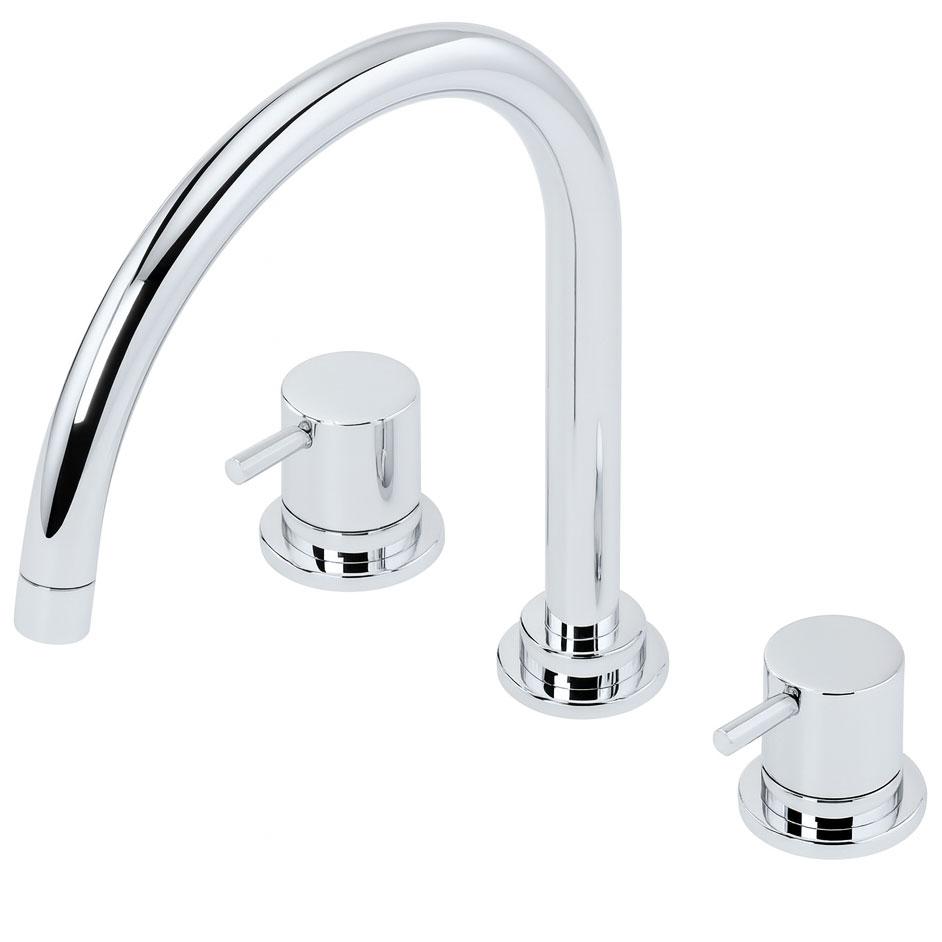 Wasserevolution Flow 3-Loch Küchenarmatur mit schwenkbarem Auslauf und Anschluss für gefiltertes Wasser Chrom T152U01