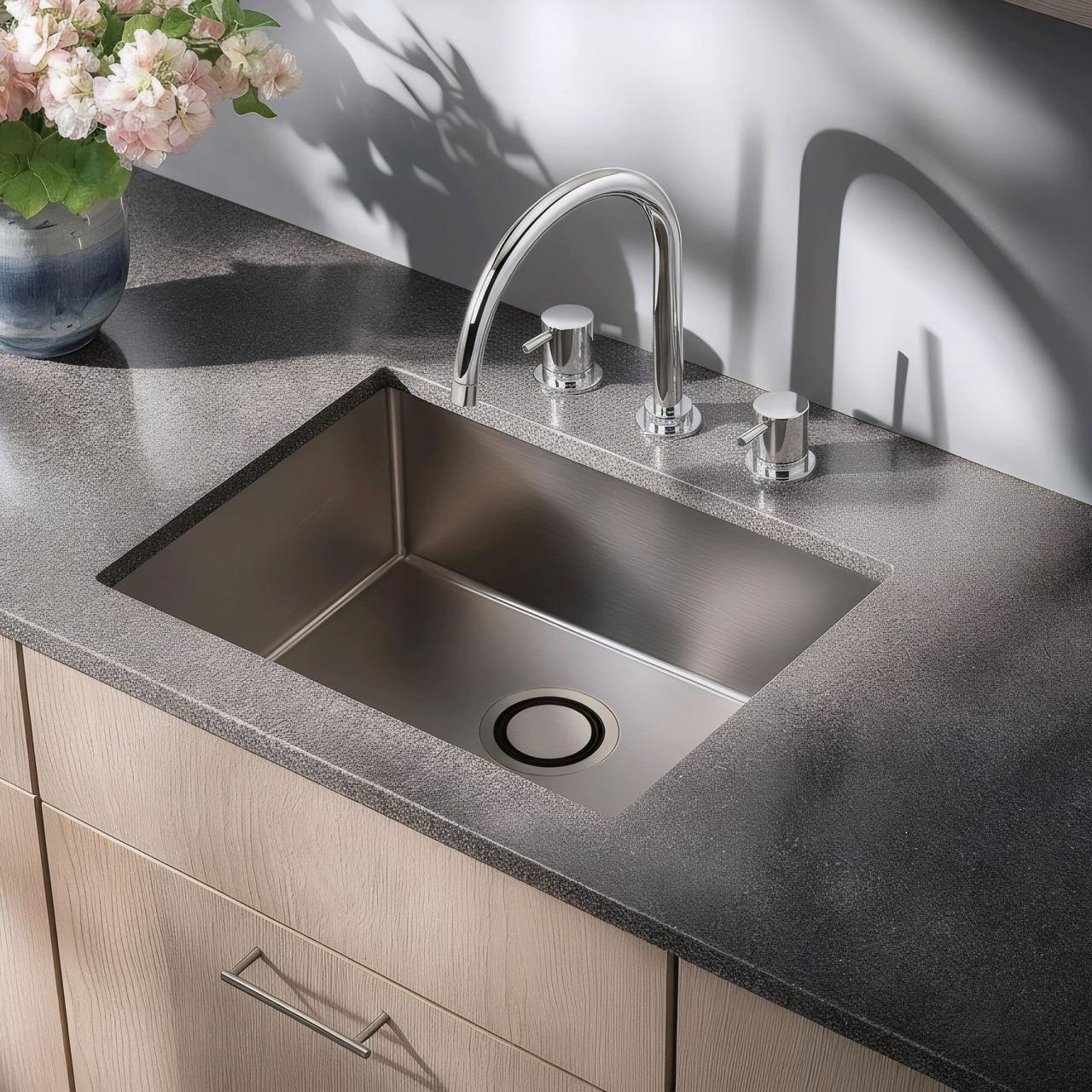 Wasserevolution Flow 3-Loch Küchenarmatur mit schwenkbarem Auslauf und Anschluss für gefiltertes Wasser Chrom T152U01