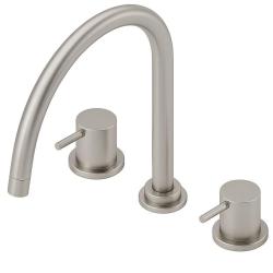 Wasserevolution Flow 3-Loch Küchenmischer mit schwenkbarem Auslauf und Anschluss für gefiltertes Wasser Edelstahl T152UIE