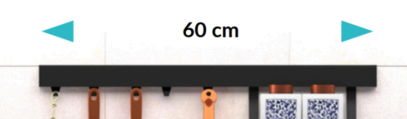 Epka Luxion Küchenreling 60 cm Metall mit verdeckter Befestigung Schwarz 1208969959