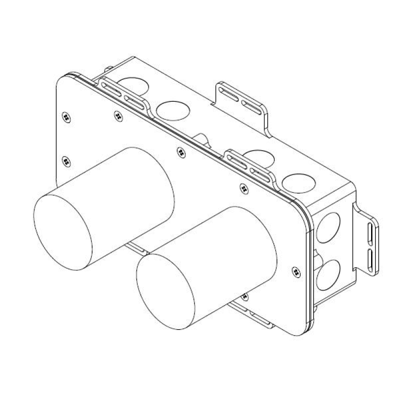 Waterevolution Einbau-Teil ISOBOX Waschtischmischer 2-Loch T0.16.BI