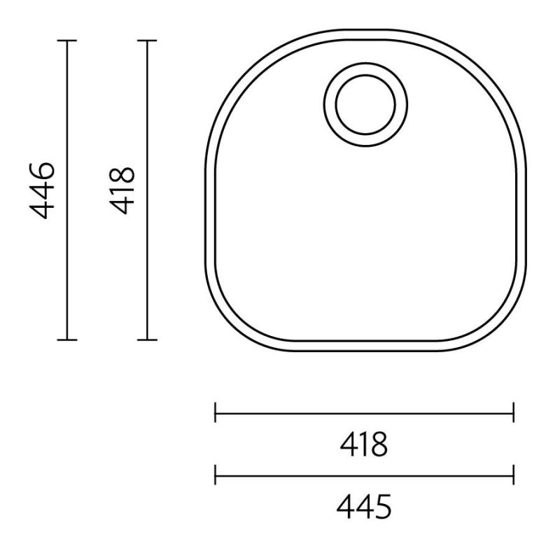 Banka Denver Edelstahlspüle 41 x 41 cm Unterbau 1208970049