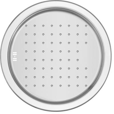 Banka P18380 Edelstahl Rundes flaches Spülbecken mit Abtropffläche 45 cm Aufsatz und Unterbau 1208970057