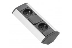 MINI-Eckverlängerung mit Schalter und 2 geerdeten Steckdosen 230 V, 16 A