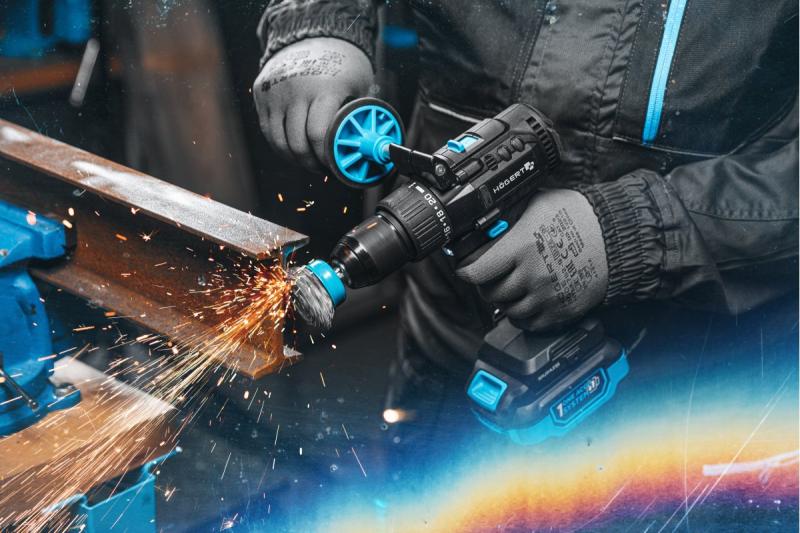 Högert Akku-Schlagbohrmaschine 18V bürstenlos für Ziegel, Stein, Holz, Metall und Kunststoff.