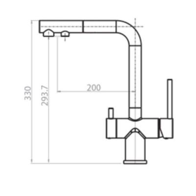 Ausmann Ellington 3-Wege-Küchenarmatur mit ausziehbarem Auslauf und gefiltertem Wasser – Gun Metal – 1208970499