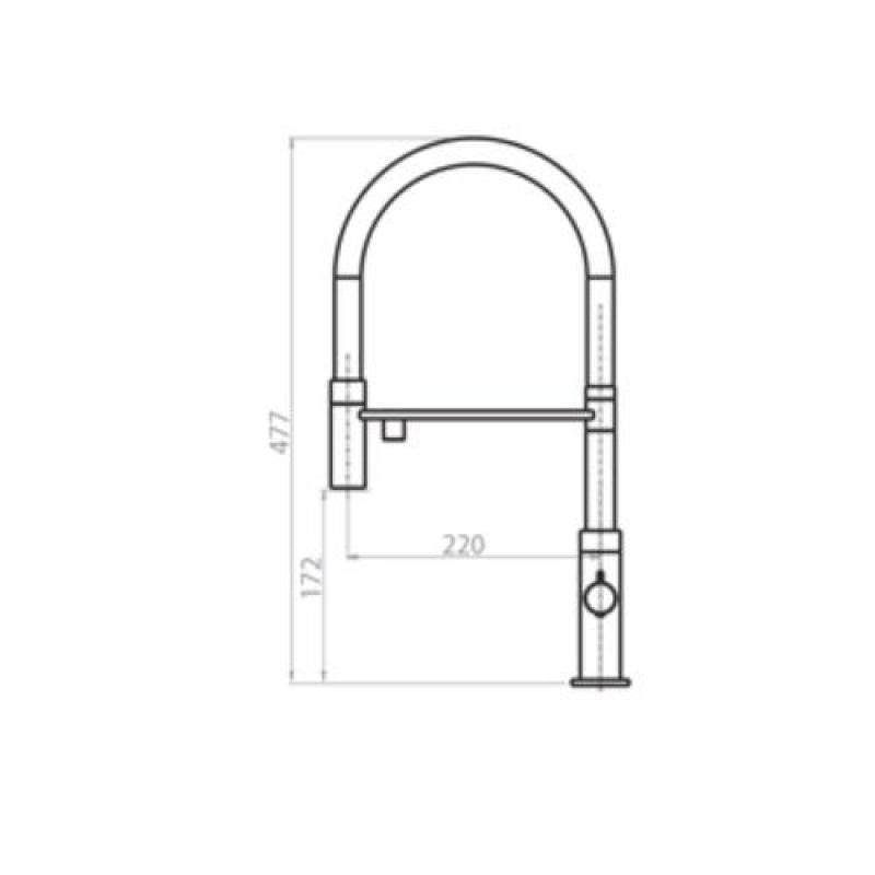 Ausmann Claridge 3-Wege Küchenarmatur mit flexiblem Auslauf und gefiltertem Wasser – Anthrazit – 1208970500
