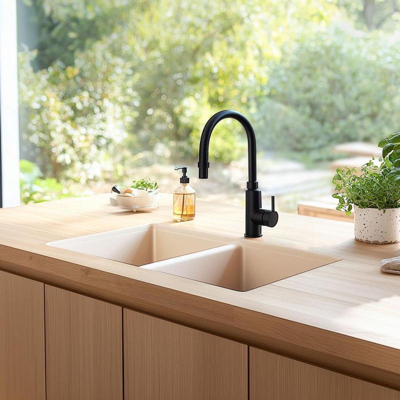 Ausmann Keramik Mira Keramisches Weißes Doppelspülbecken - Unterbau und Einbau 890 x 456 mm 1208970549