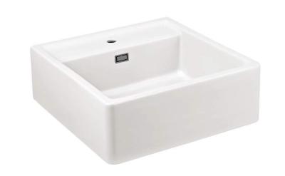 Ausmann Ceramic Panor Shade Keramik-Spülbecken Butler, weiß – Unterbau und Zwischenbau 630 x 597 mm mit Lochbank und Gun Metal-Stopfen 1208970551