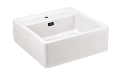 Ausmann Ceramic Panor Shade Keramik-Spülbecken Butler in Weiß – Unterbau und Zwischenbau 630 x 597 mm mit Lochbank und mattschwarzer Stopfen 1208970554