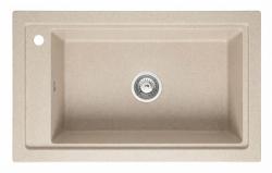 Graniteland Magra Granit Beige Sand Einbauspüle 686 x 427 mm mit Hahnlochbank und Edelstahl-Stecker 1208970617