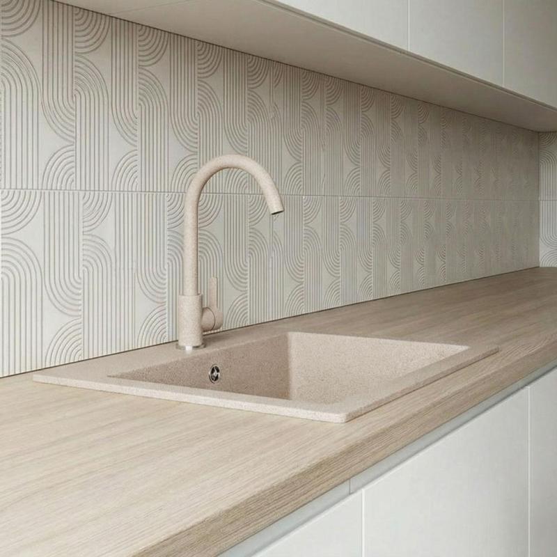 Graniteland Veritas Küchenarmatur Beige Sand mit schwenkbarem Auslauf 1208970679