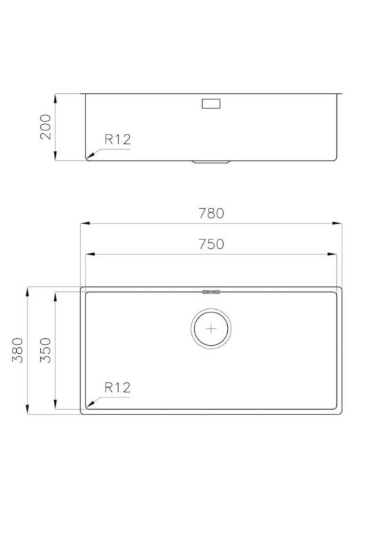 Foster L35 Speciale 35 cm langer Edelstahl-Spülbecken 75 x 35 cm Unterbau 1208970724