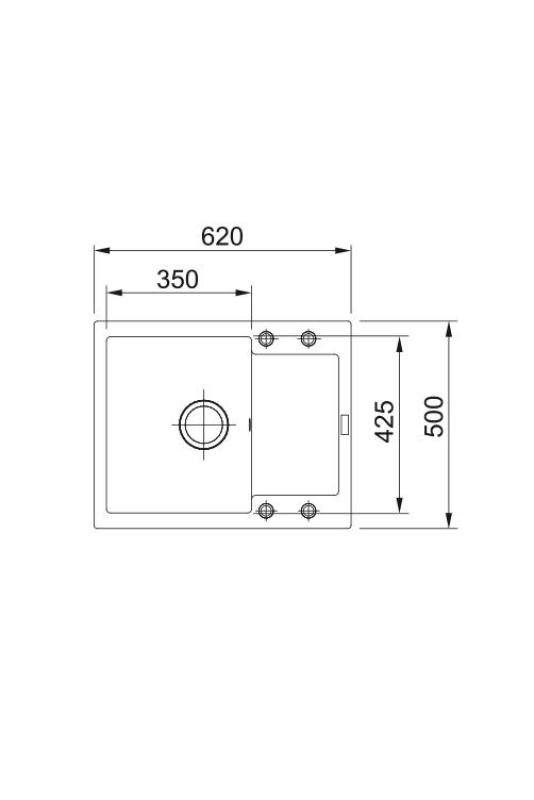 Franke Maris MRG 611-62 Fragranite Matt Schwarz Spüle 62 x 50 cm Aufbau mit Abtropfteil 114.0628.964