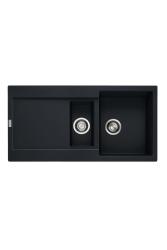 Franke Maris MRG 651 Fragranite Matt Schwarz 1,5 Spüle 97 x 50 cm Aufbau mit Abtropffläche 114.0628.993