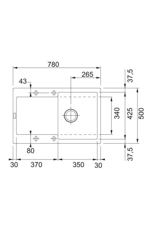 Franke Maris MRG 611-78 Fragranit Matt Schwarz Spüle 78 x 50 cm Aufbau mit Abtropffläche 114.0628.968