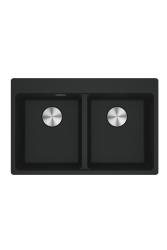 Franke Maris MRG 620 TL Fragranite Matt Schwarz Doppelspüle 76 x 50 cm Aufbau mit Armaturenlochbank 114.0668.738