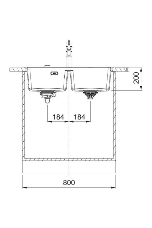 Franke Maris MRG 620 TL Fragranite Matt Schwarz Doppelspüle 76 x 50 cm Aufbau mit Armaturenlochbank 114.0668.738