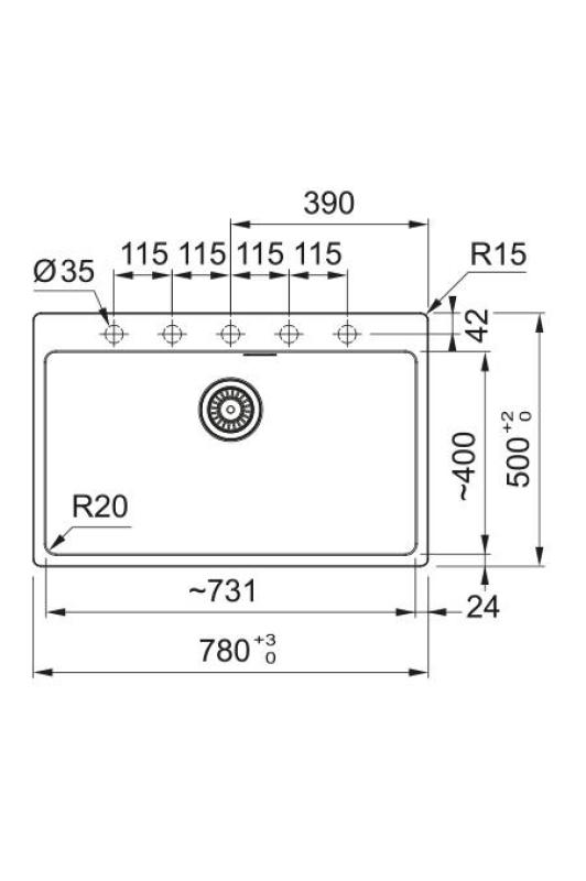 Franke Maris MRG 610-70 TL Fragranite Matt Schwarz Spüle 78 x 50 cm Aufbau mit Armaturenbank 114.0668.727