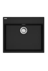 Franke Maris MRG 610-60 Care Fragranite Matt Schwarz flache behindertengerechte Spüle 635 x 559 mm Aufbau mit Armaturenlochbank 114.0729.484