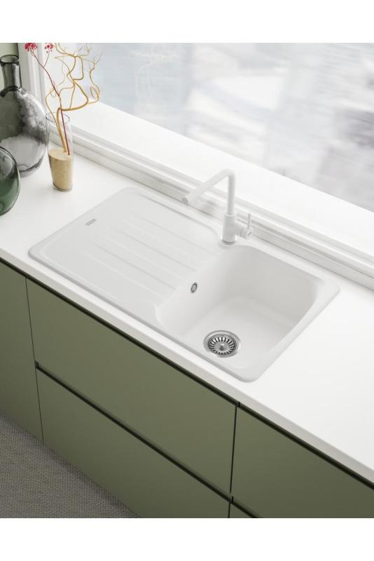 Franke Lina L Küchenarmatur Schwenkauslauf Polar Weiß 115.0728.479