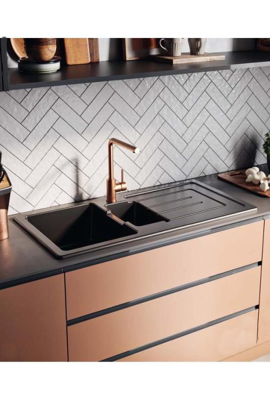 Ausmann Ceramic Sylva 1,5 Keramik Weißes Spülbecken mit Abtropffläche 1000 x 500 mm 1208971126